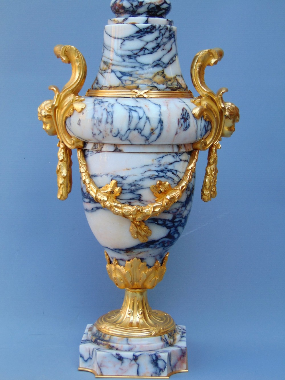 A stunning pair of marble cassolettes  View V