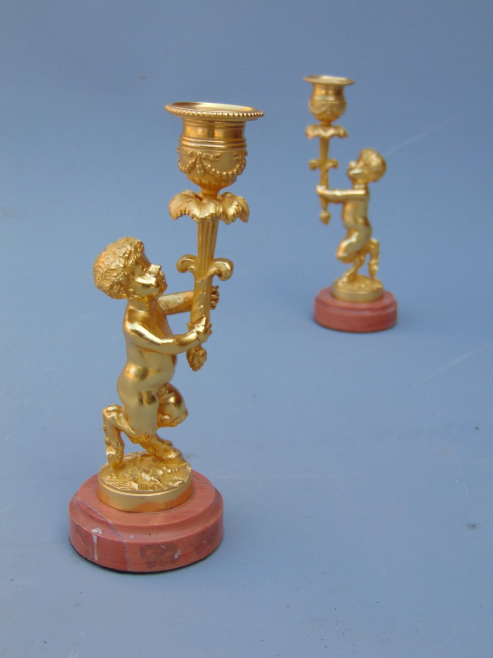 A small pair of ormolu candlesticks  View II