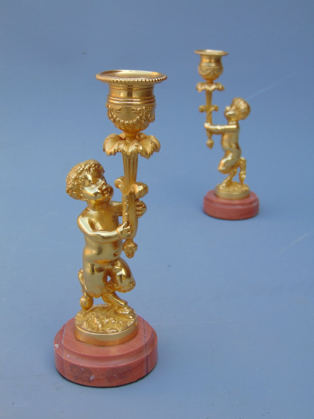 A small pair of ormolu candlesticks  View III