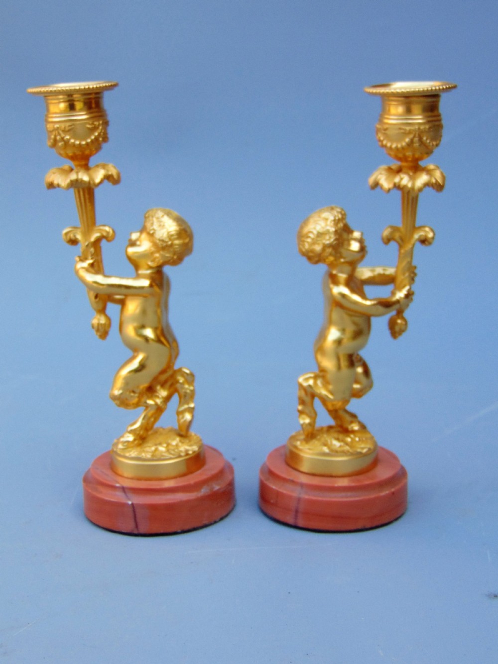 A small pair of ormolu candlesticks  View IV
