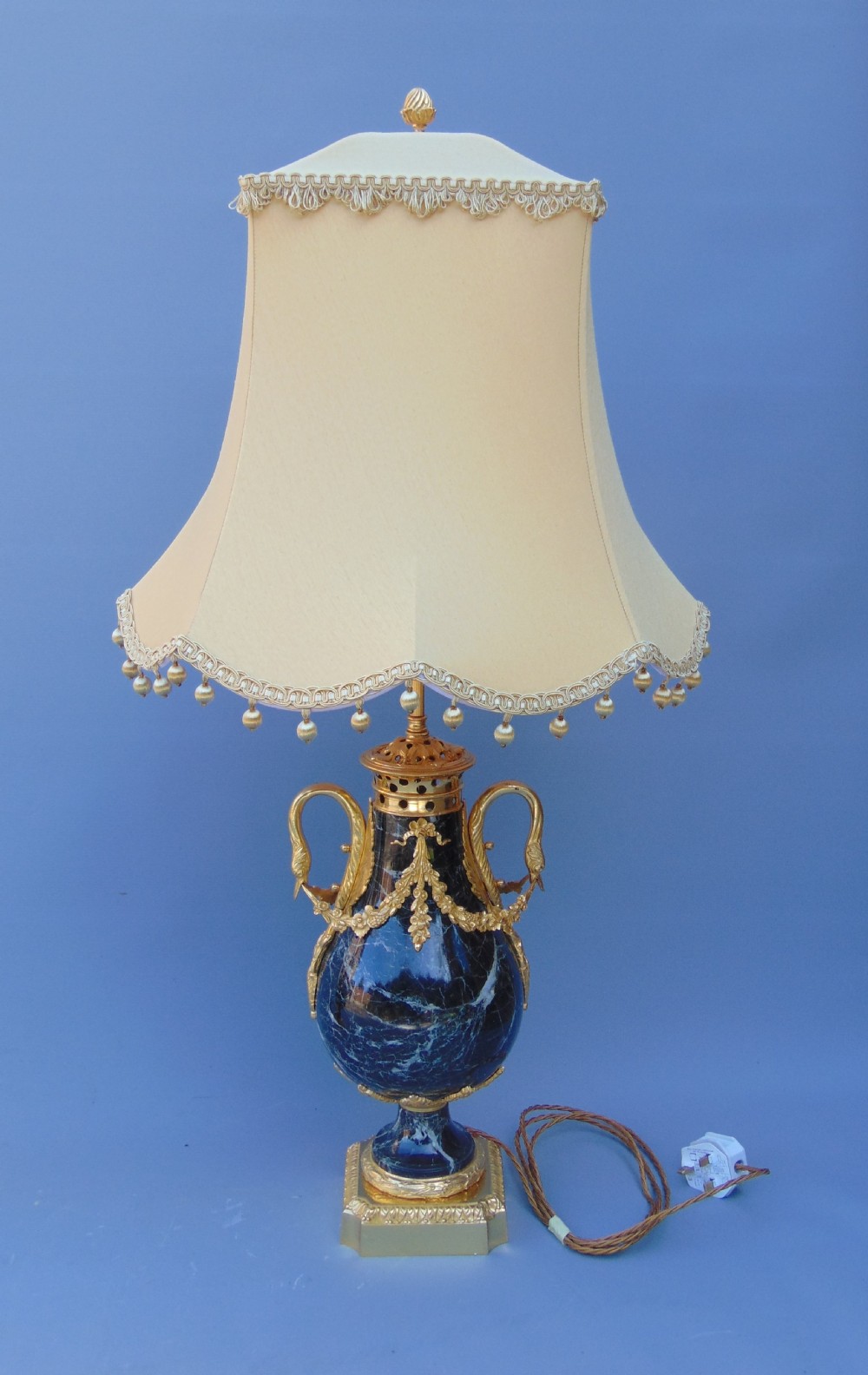 A quality Pair of Marble Table Lamps  View IV