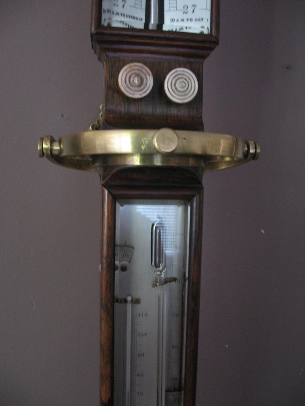 Antique rosewood marine/ships barometer with sympiesometer View III