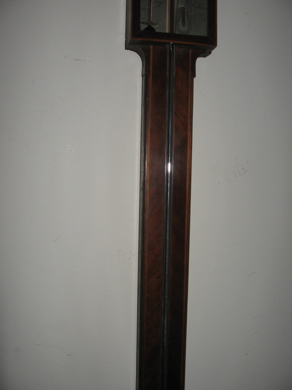 Antique mahogany stick barometer View III
