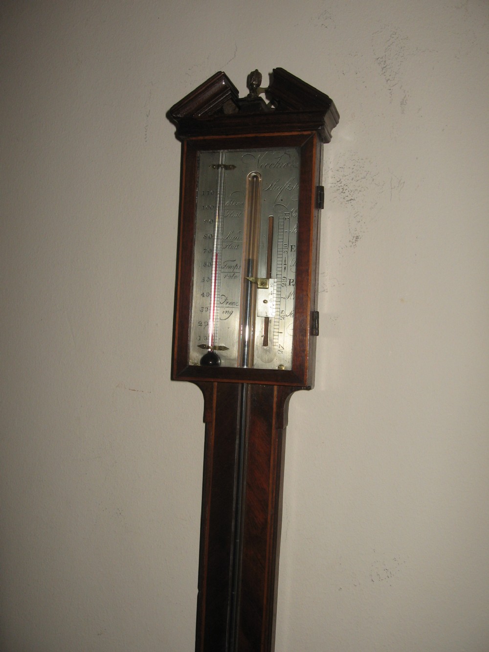 Antique mahogany stick barometer View IV