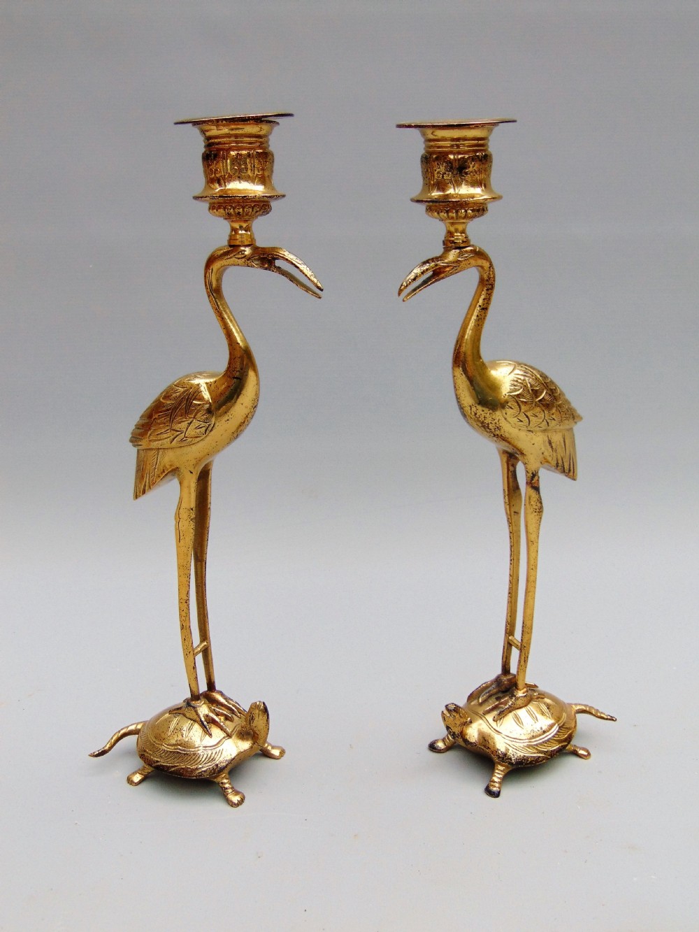 A pair of stork candlesticks  View III