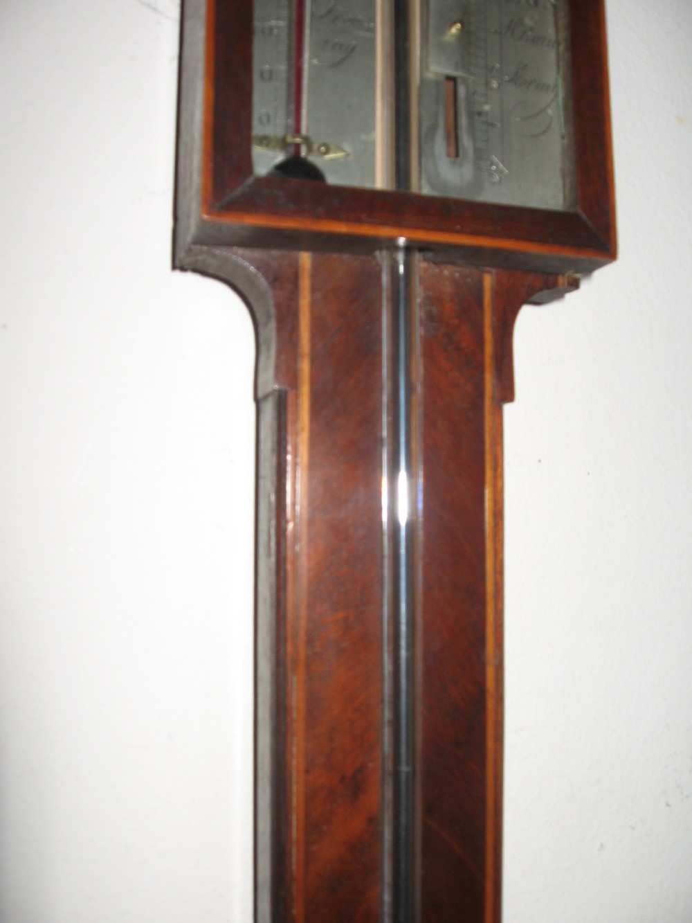 Antique mahogany stick barometer View II