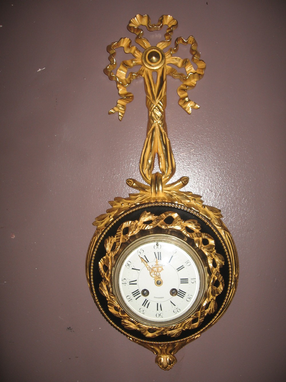 Antique cartel ormolu wall clock