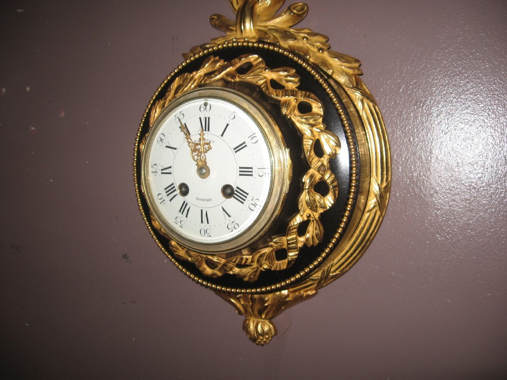 Antique cartel ormolu wall clock View VI