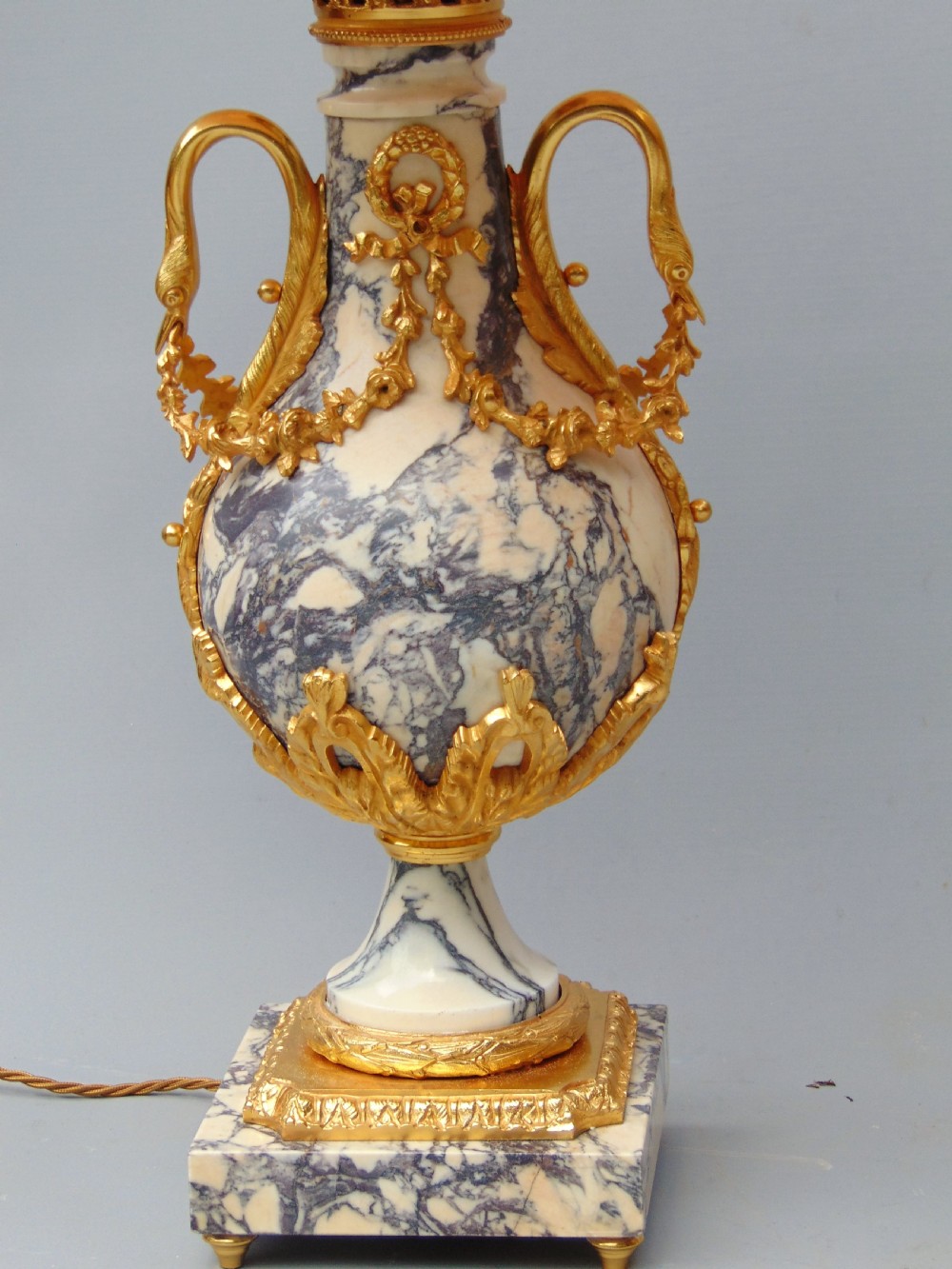 A fine Pair of  Large Marble Table Lamps View II