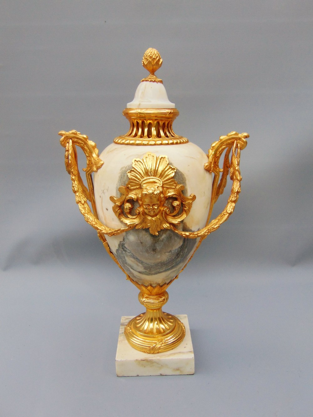 A magnificent Pair of large Marble Cassolettes Urns  View III