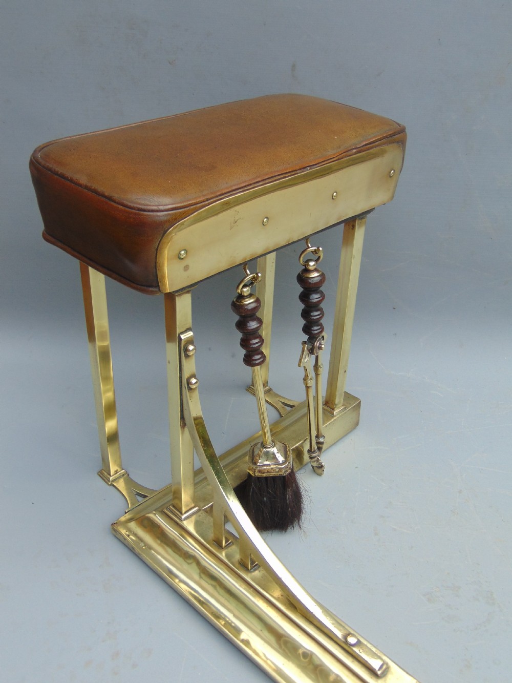 Antique brass club fender  View III