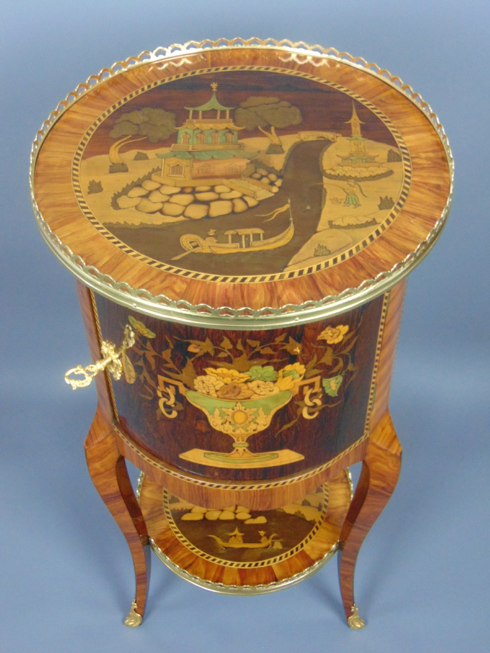 A fabulous French Marquetry circular side table  View II