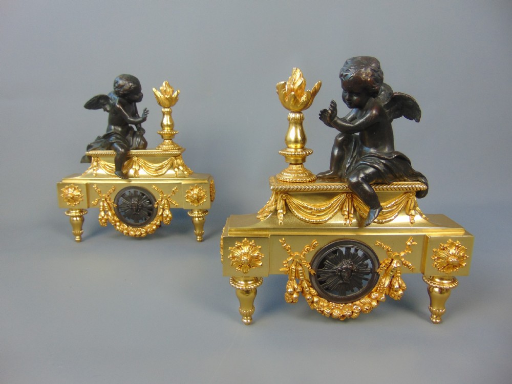 A Pair of Ormolu Chenet andirons  View II