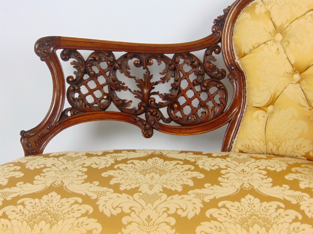 A superb walnut petite settee View IV