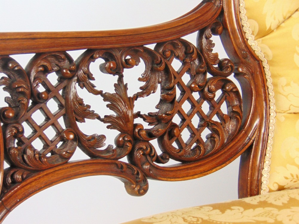 A superb walnut petite settee View V