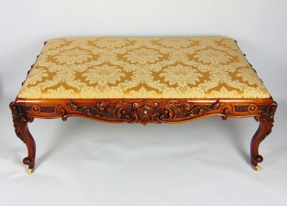 A superb large Victorian Walnut Stool