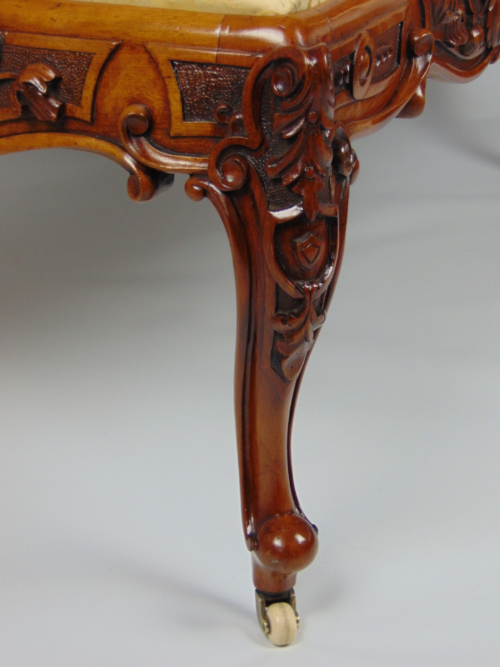 A superb large Victorian Walnut Stool View VI