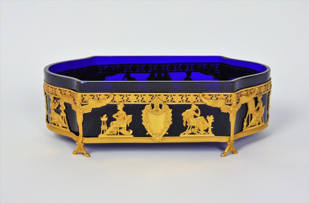 A very fine glass Ormolu table centre