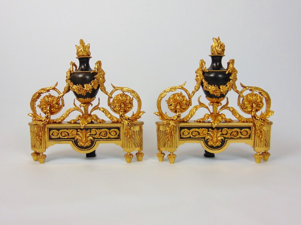 A Pair of Ormolu Chenet Andirons 