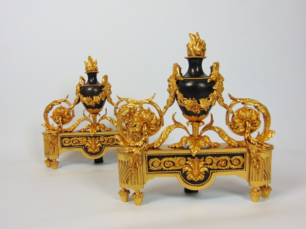 A Pair of Ormolu Chenet Andirons  View II