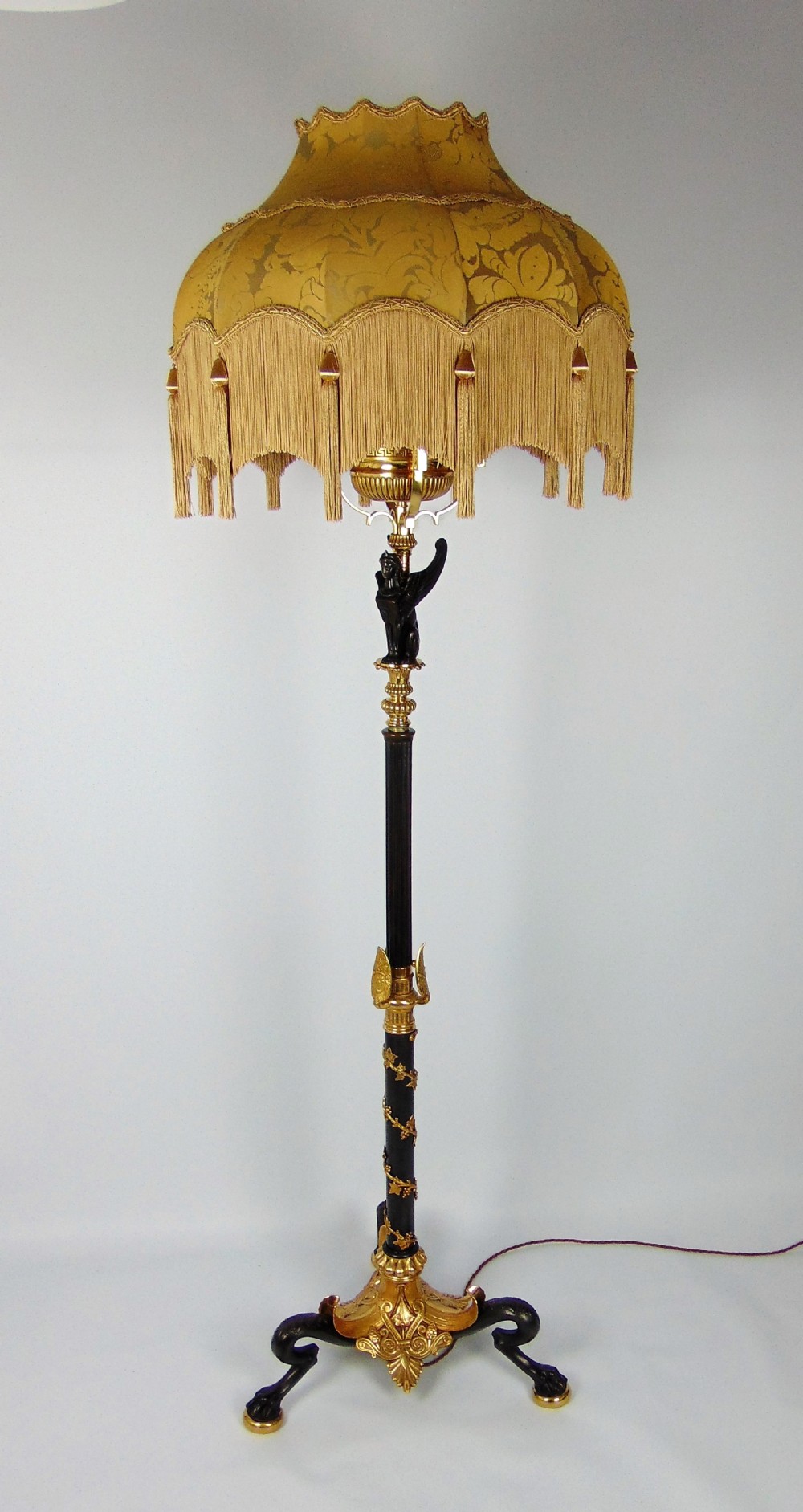 A quality Gilt and bronze Standard lamp