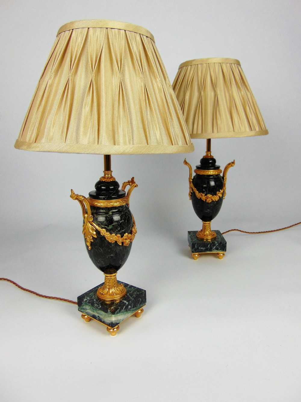 A fine pair of marble lamps  View II