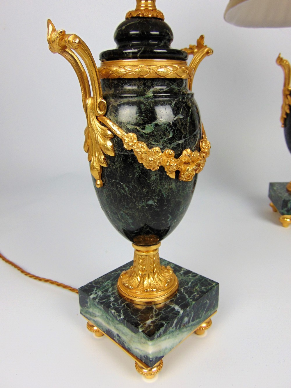 A fine pair of marble lamps  View V
