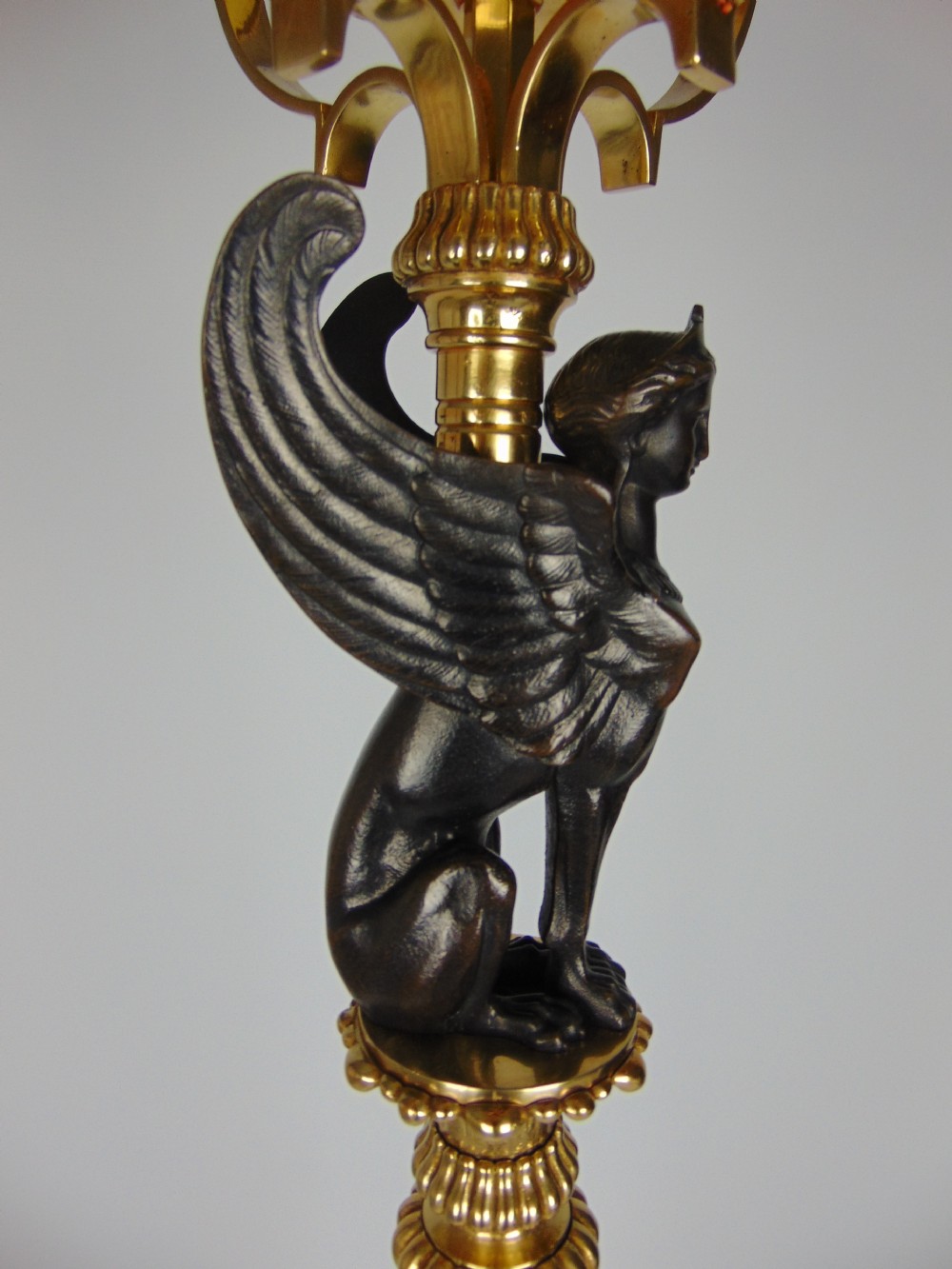 A quality Gilt and bronze Standard lamp View IX