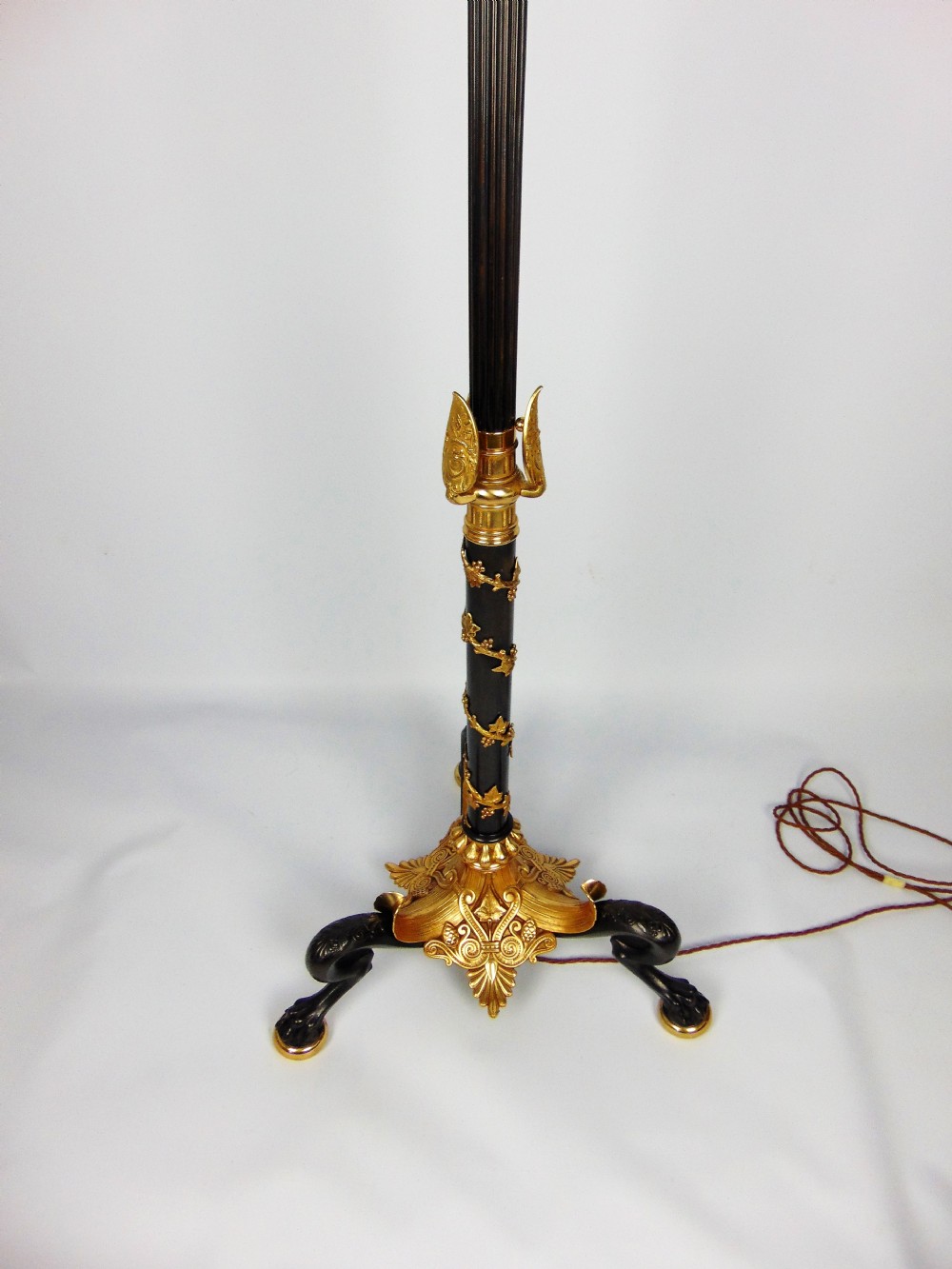 A quality Gilt and bronze Standard lamp View X