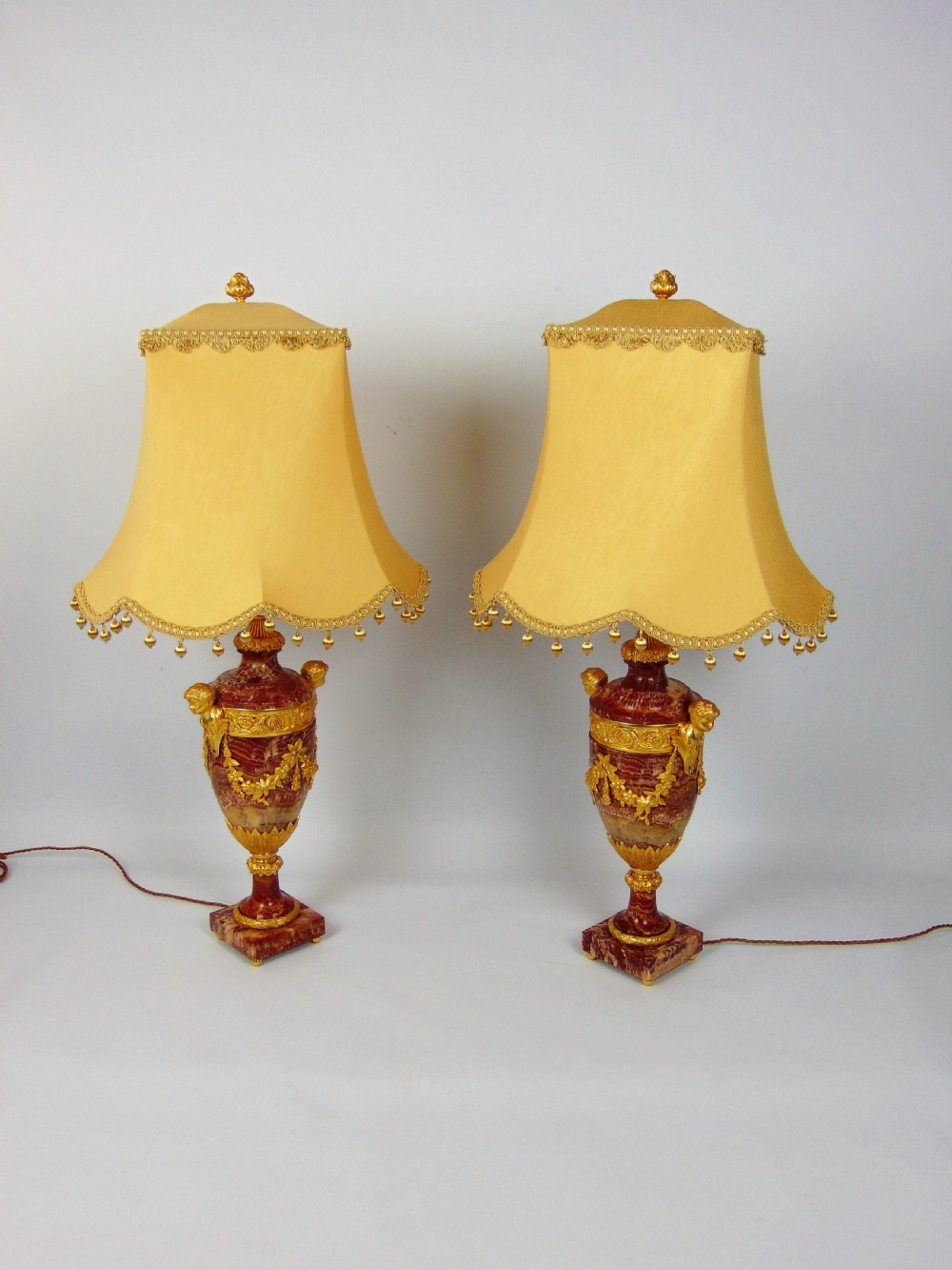 A superb Pair of marble lamps  View III