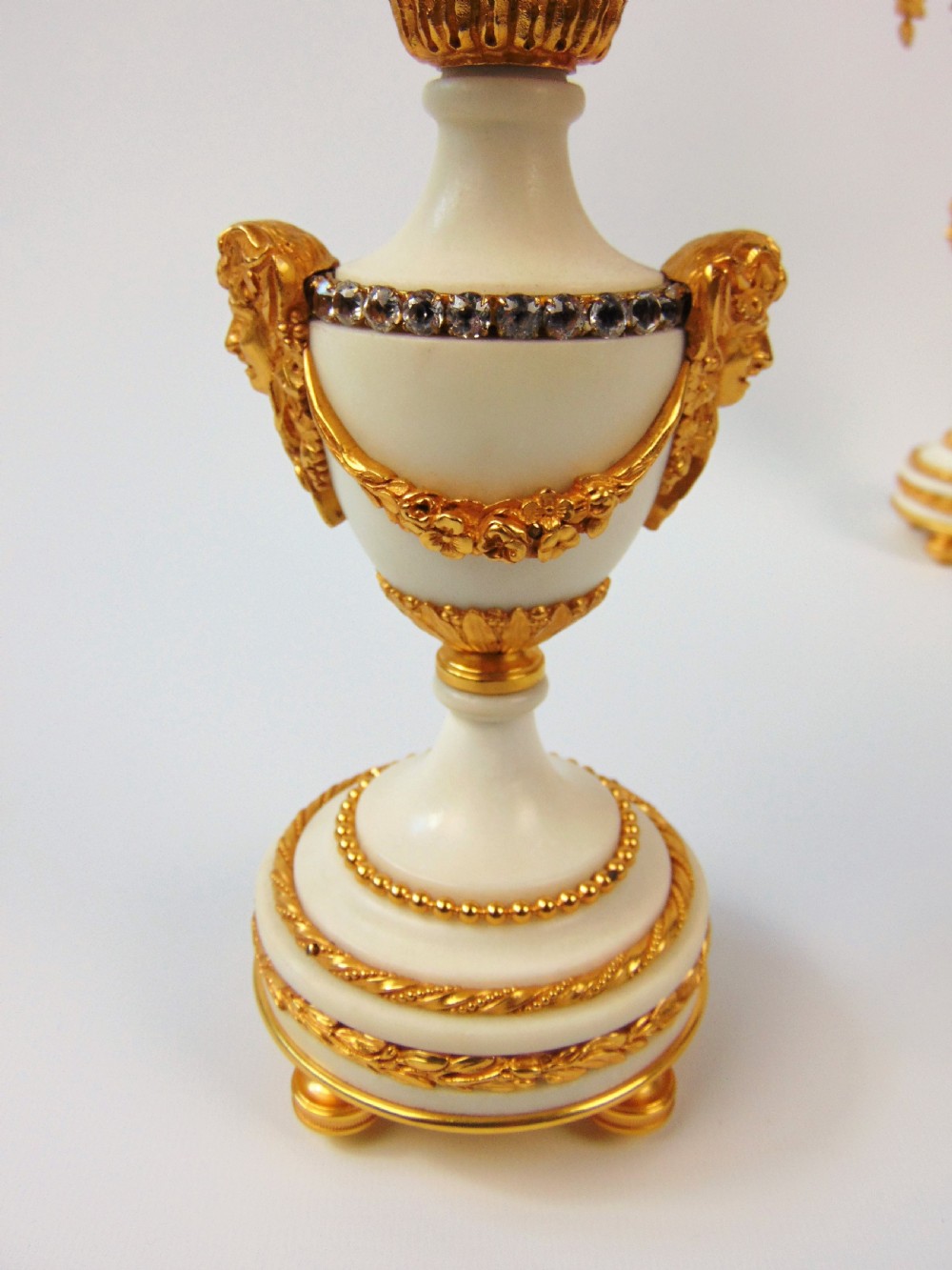 A fine pair of alabastar candlesticks View IV