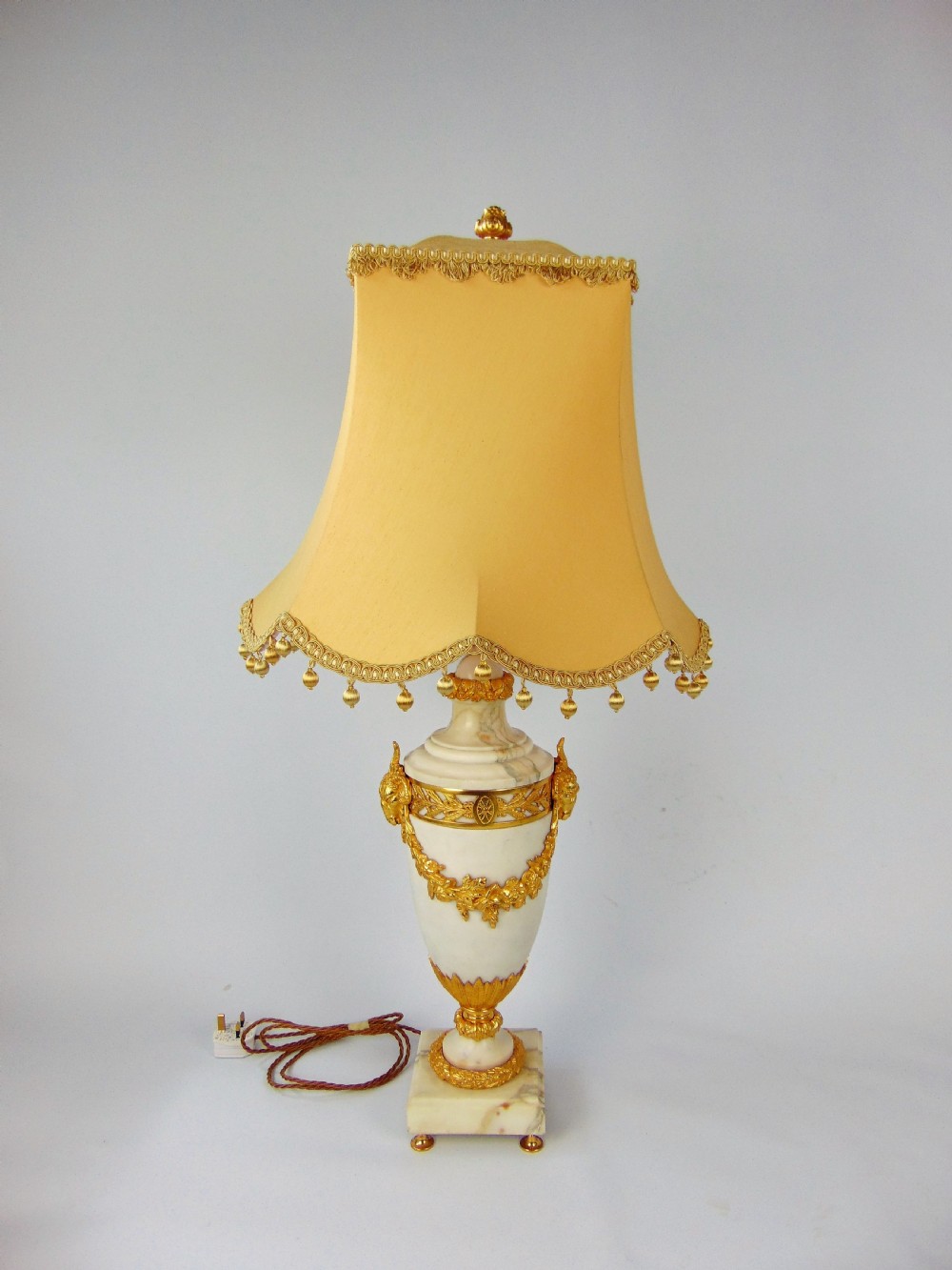 A large pair of  Carrera Marble Table Lamps  View II