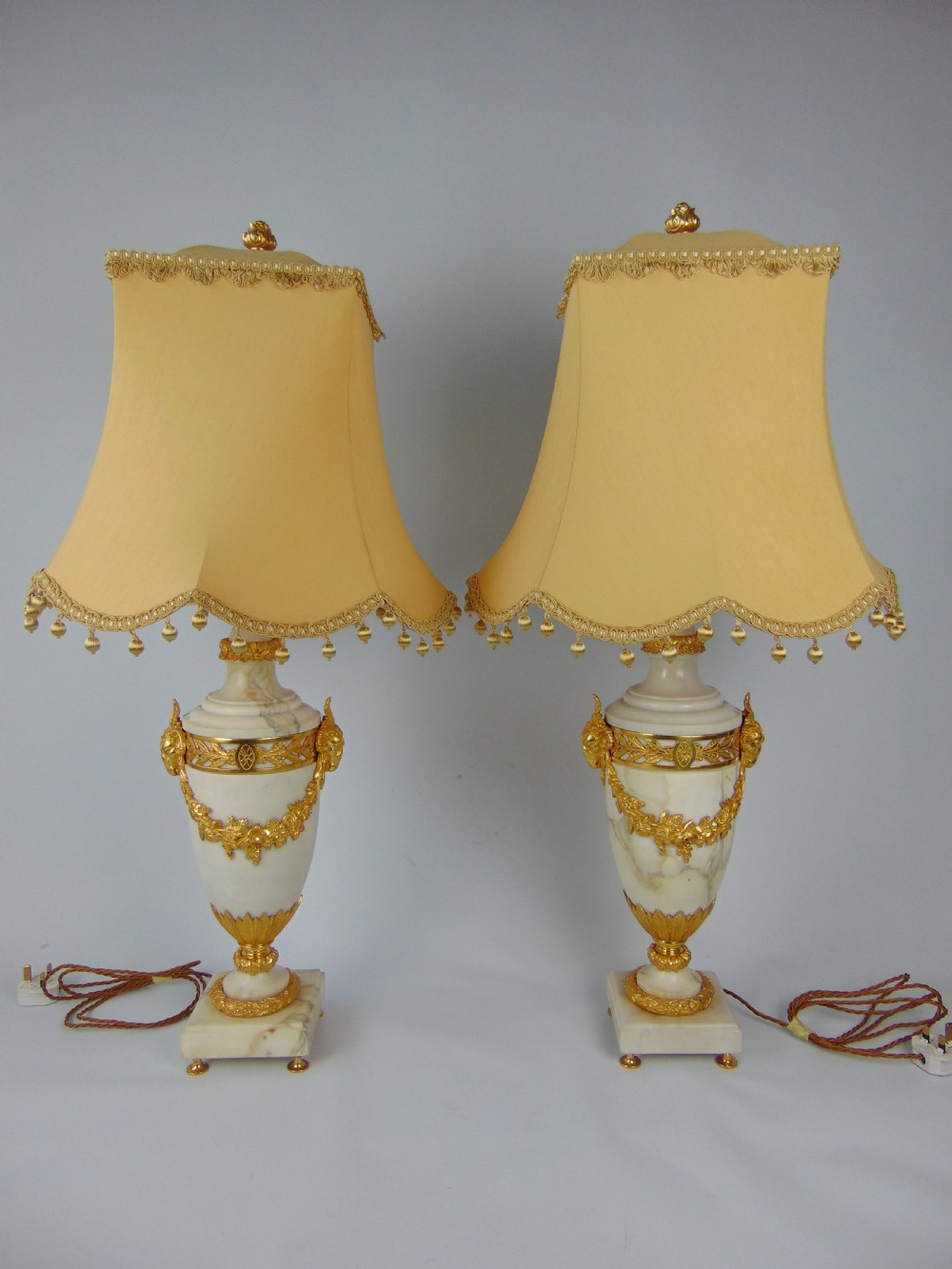 A large pair of  Carrera Marble Table Lamps  View IV