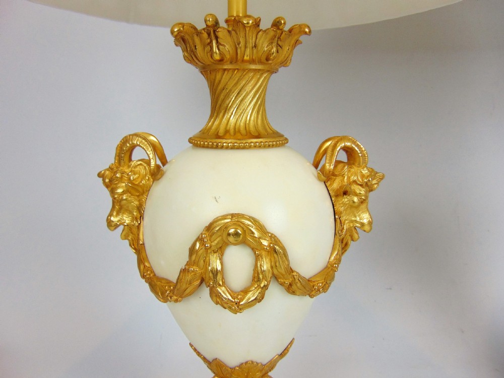 A pair of  white marble table lamps  View III