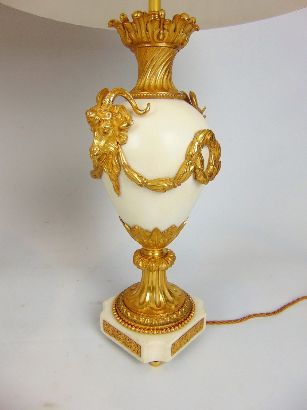 A pair of  white marble table lamps  View V