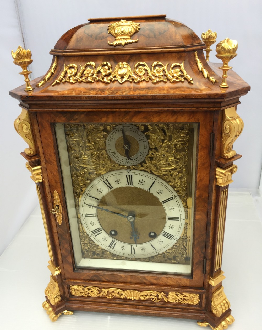 Lenzkirch Antique Burr Walnut Bracket Clock