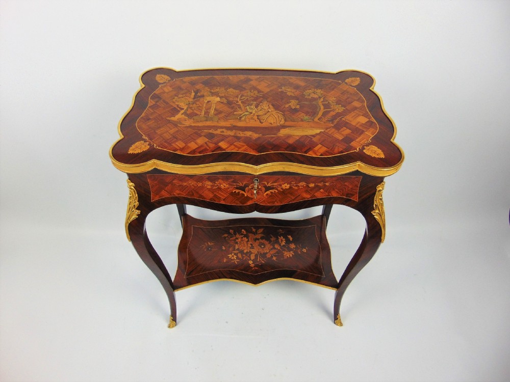 A stunning marquetry side table 