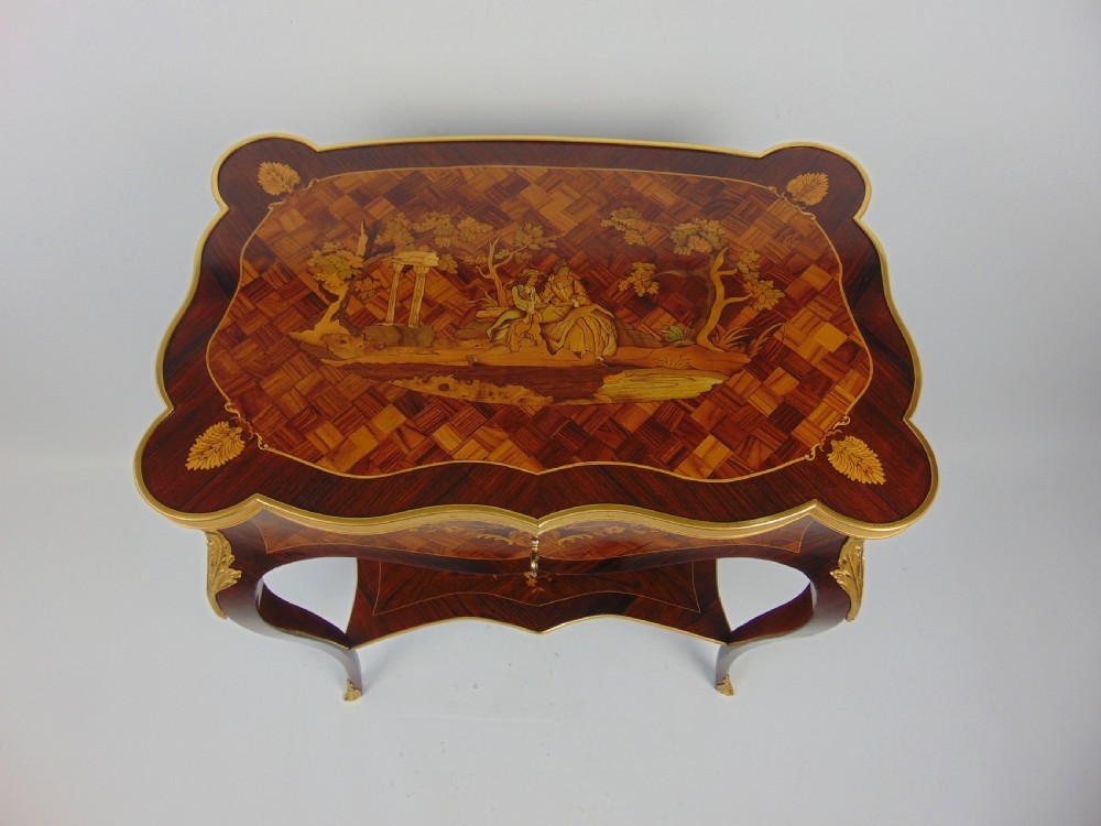 A stunning marquetry side table  View II