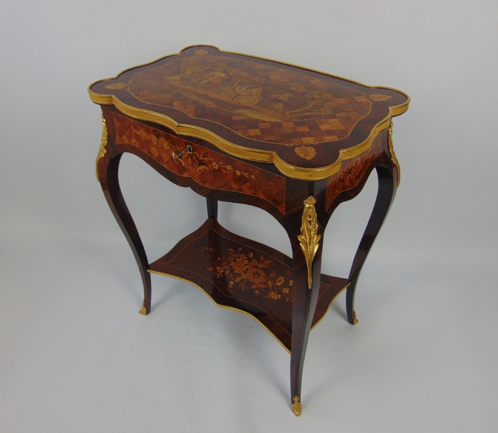 A stunning marquetry side table  View III