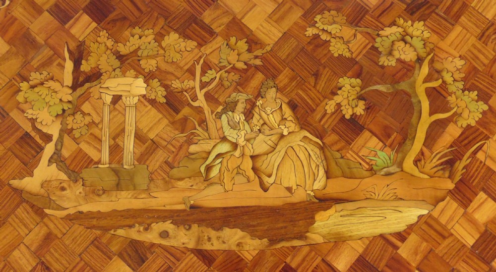 A stunning marquetry side table  View V