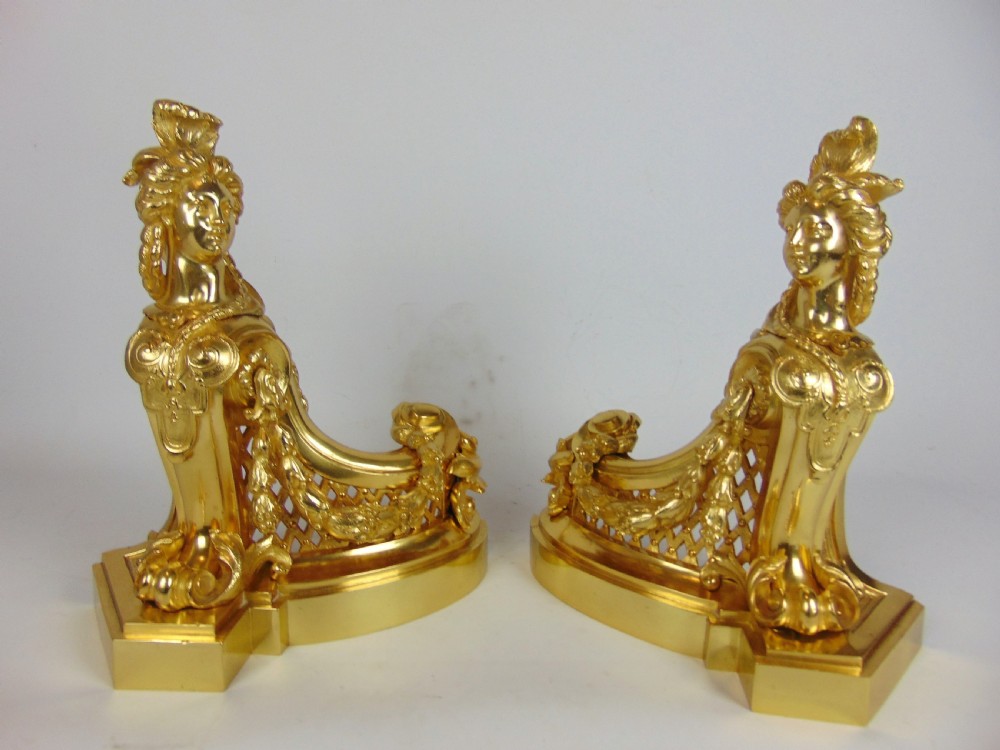 A superb Gilt bronze figural Chenet fender View II