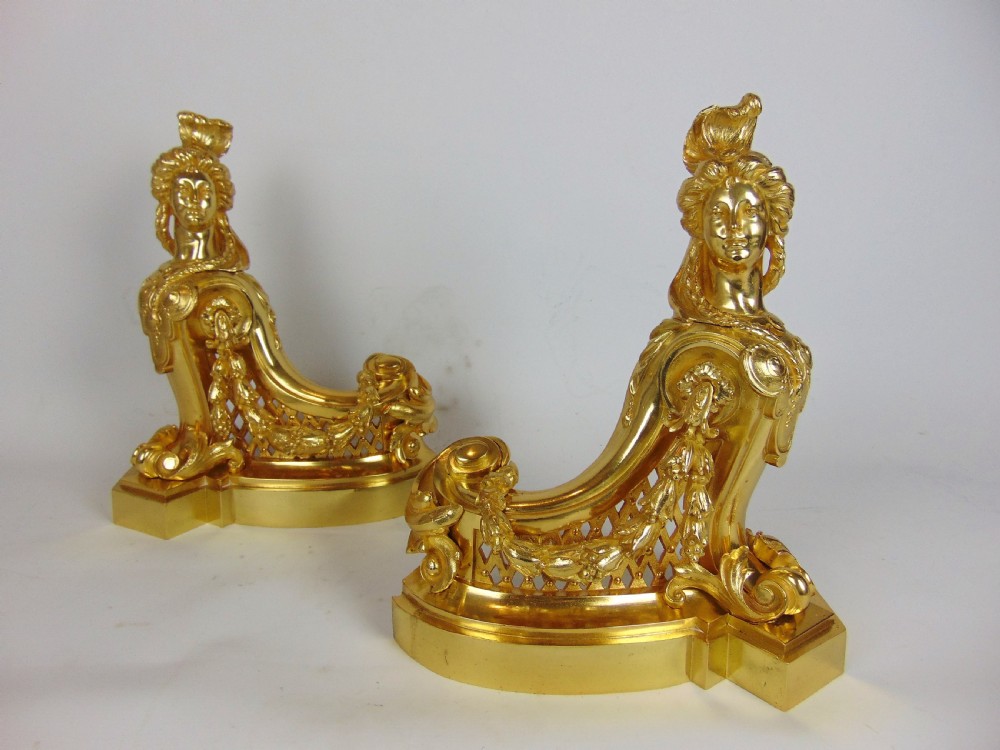 A superb Gilt bronze figural Chenet fender View IV