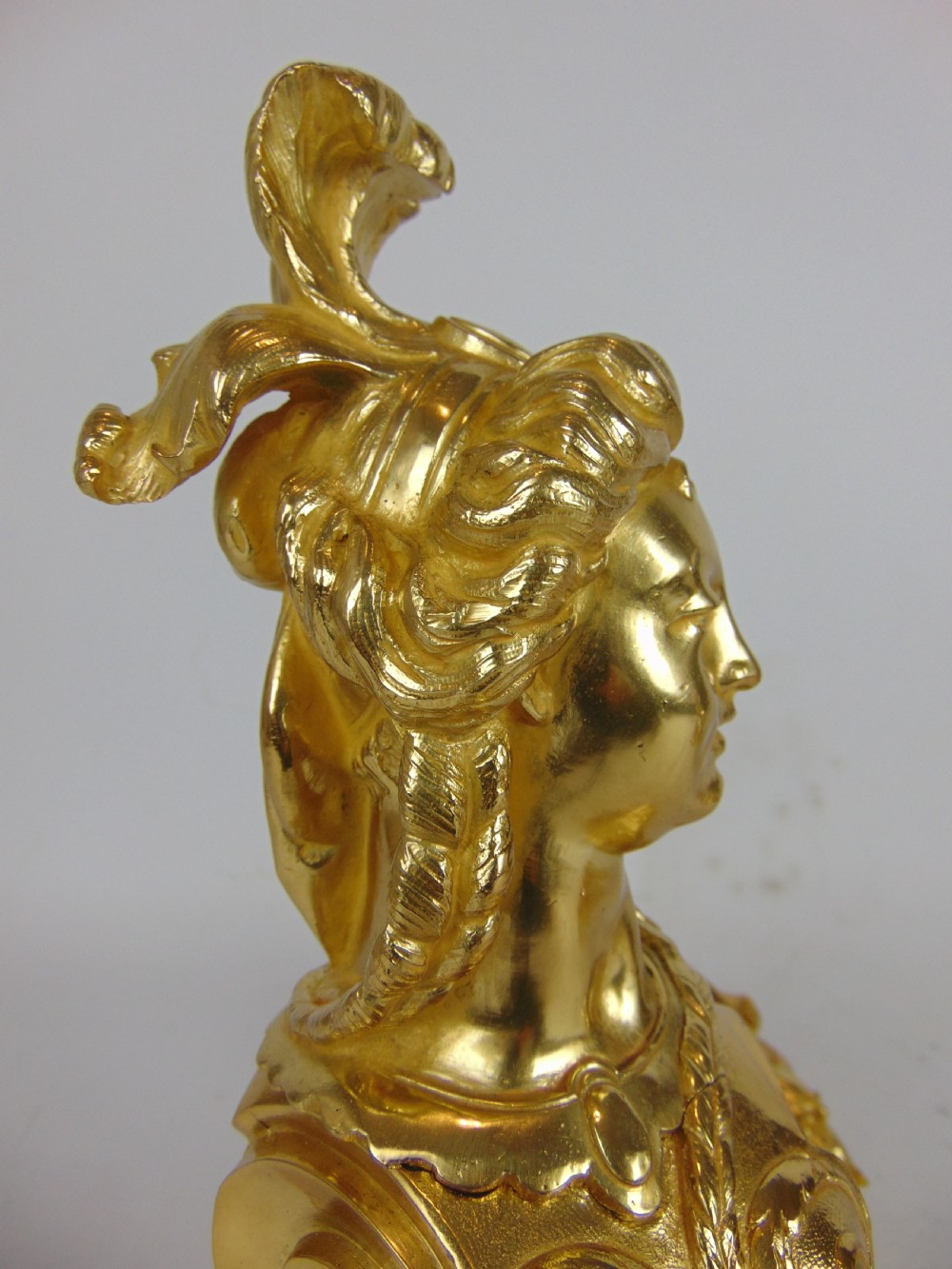 A superb Gilt bronze figural Chenet fender View VI