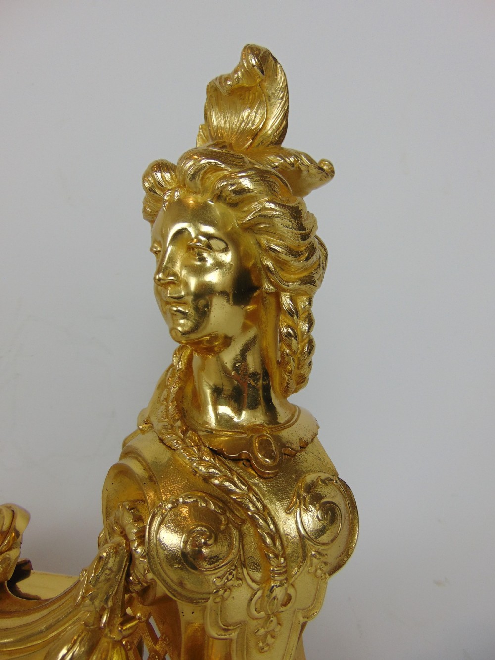 A superb Gilt bronze figural Chenet fender View VII