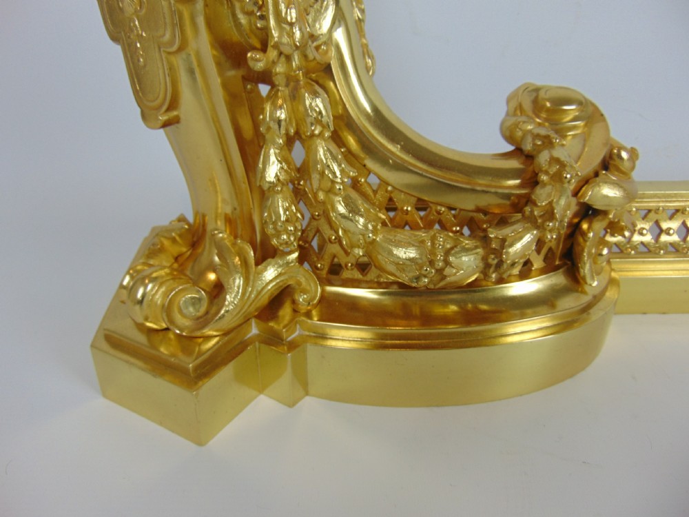 A superb Gilt bronze figural Chenet fender View VIII