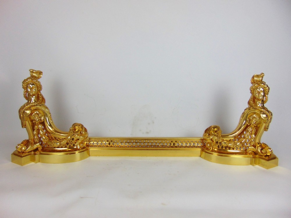 A superb Gilt bronze figural Chenet fender View X