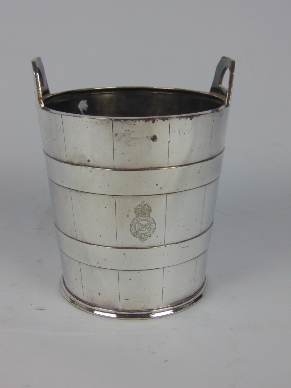 A packet Steam Company silver plated cooler by Mappin & Webb 