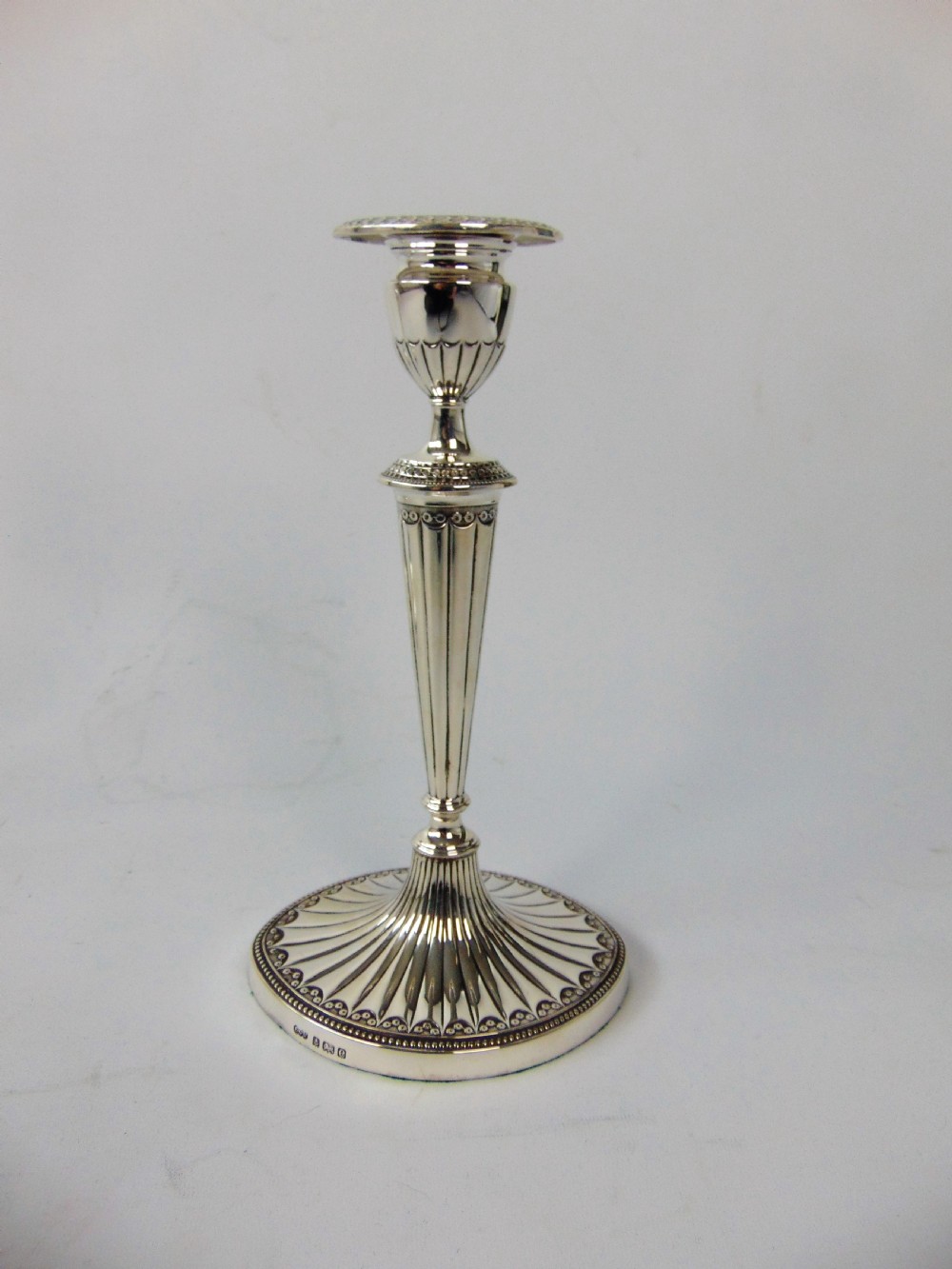 a FINE PAIR OF ELKINGTON SILVER CANDLESTICKS  View III