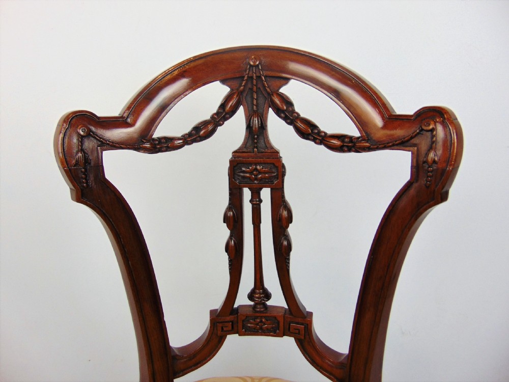 A superb walnut music harp violin chair  View IV