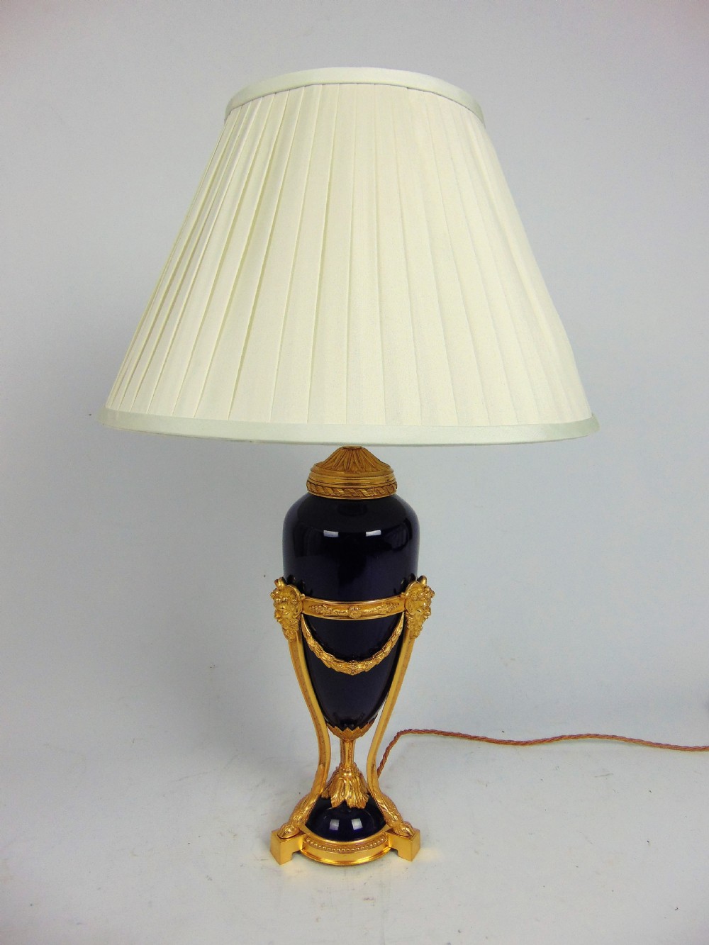 A most elegant gilt mounted table lamp
